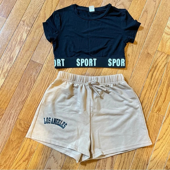 2/$25 SHEIN Coolane Girls Crop Top/Tank Sport Digital Printed Tie Dye Black 9Y - Picture 6 of 13